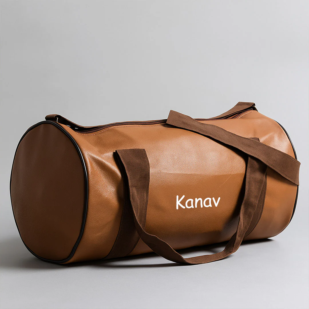 Custom Name Leather Duffel Bag - Image 5