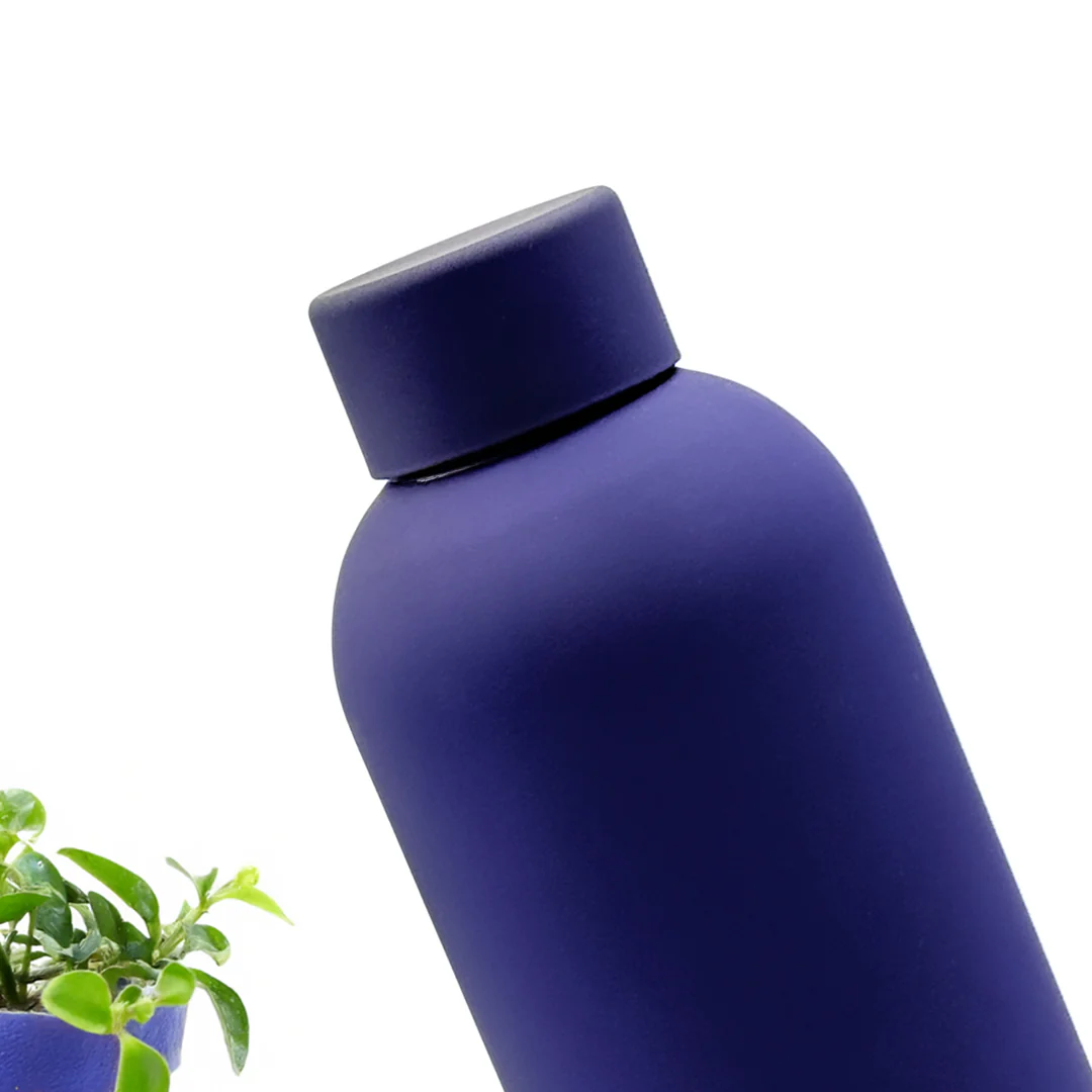 Custom Navy Blue Matte Stainless Steel Water Bottle – 500ml - Image 2