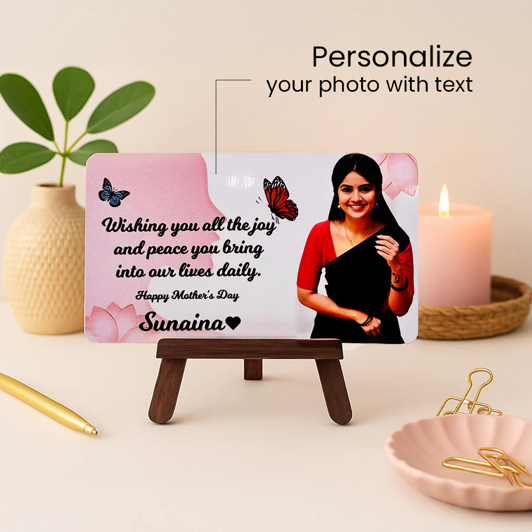 Custom Photo Message Plaque with Stand-7x4"