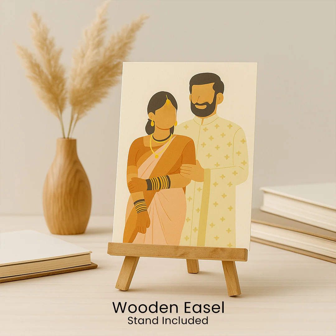 Custom Wedding Couple Acrylic Illustration – 4x6" - Image 3