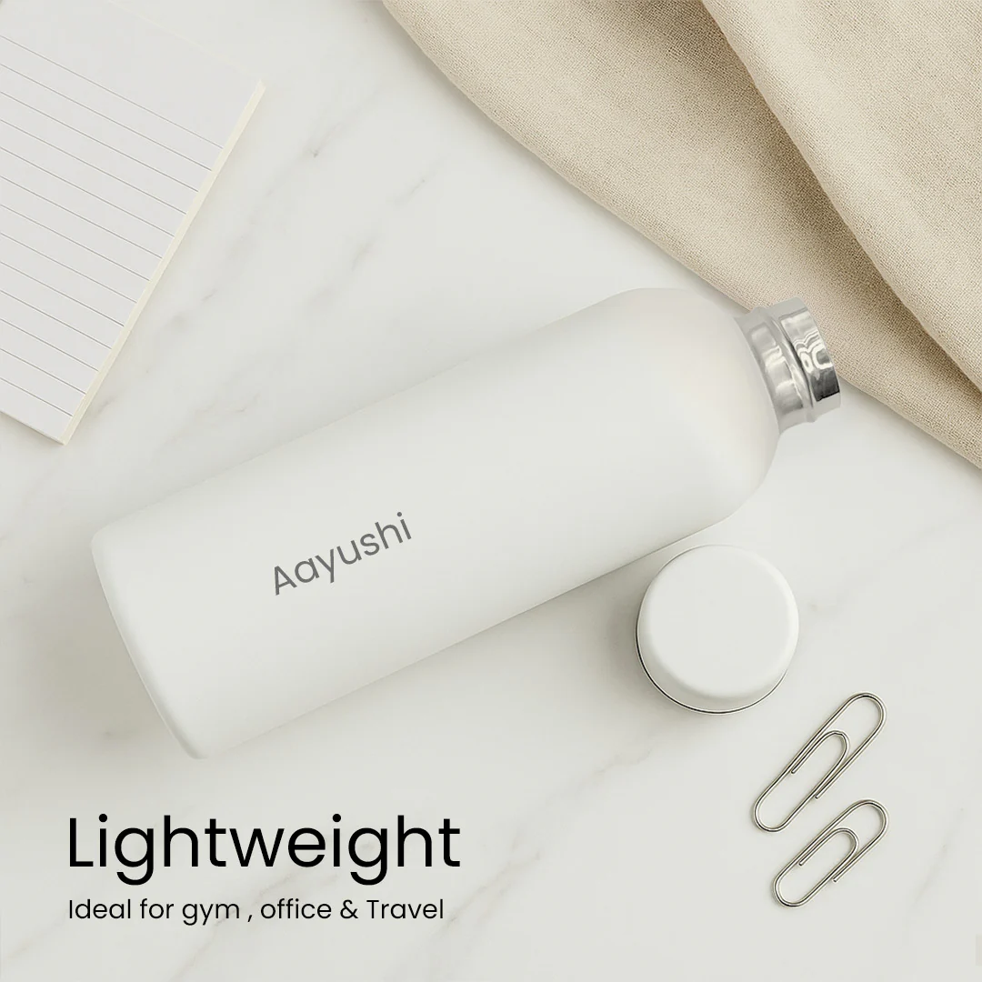 Custom White Matte Stainless Steel Water Bottle – 500ml - Image 3