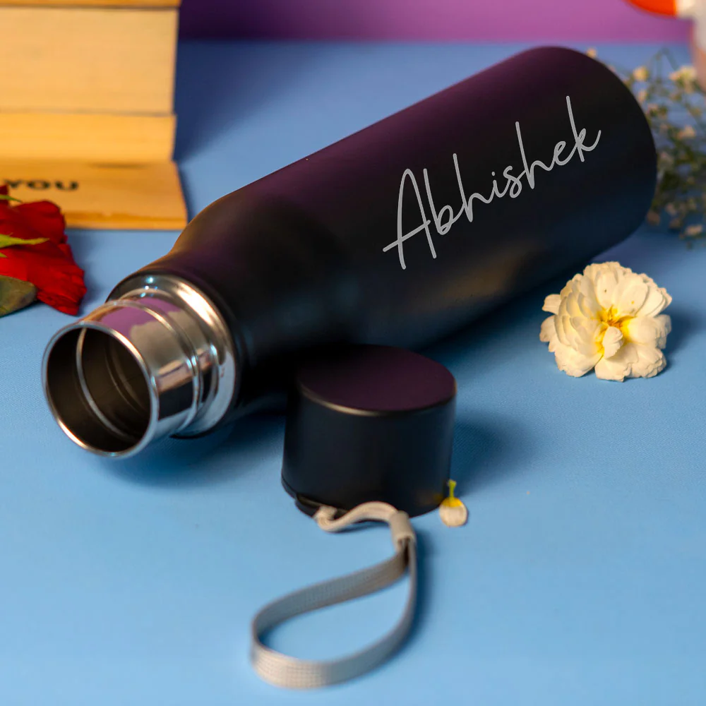 Customized Black Stainless Water Bottle - Image 3