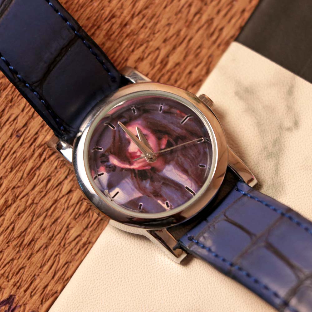 Customized Blue Leather Wrist Watch - Image 5