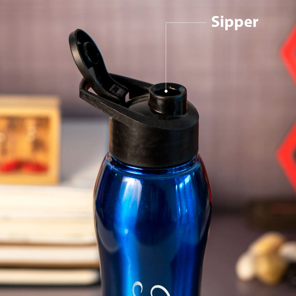 Personalized Blue Stainless Steel Sipper Water Bottle - Image 2