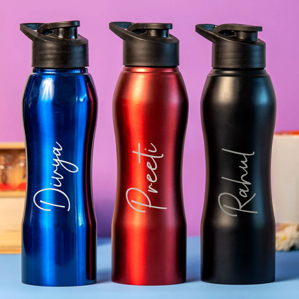 Personalized Blue Stainless Steel Sipper Water Bottle - Image 4