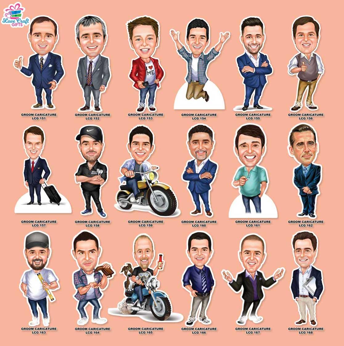 Customized Couple Caricature Photo Stand - Image 3