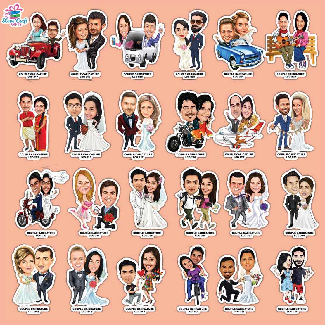 Customized Couple Caricature Photo Stand - Image 4