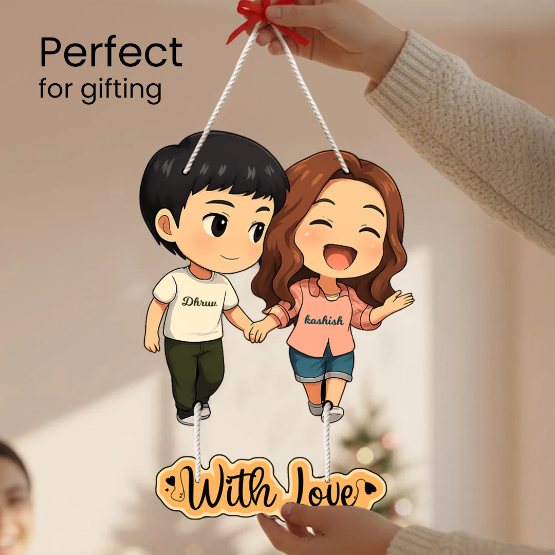 Customized Couple Cartoon Wall Hanging (11x16") - Image 3
