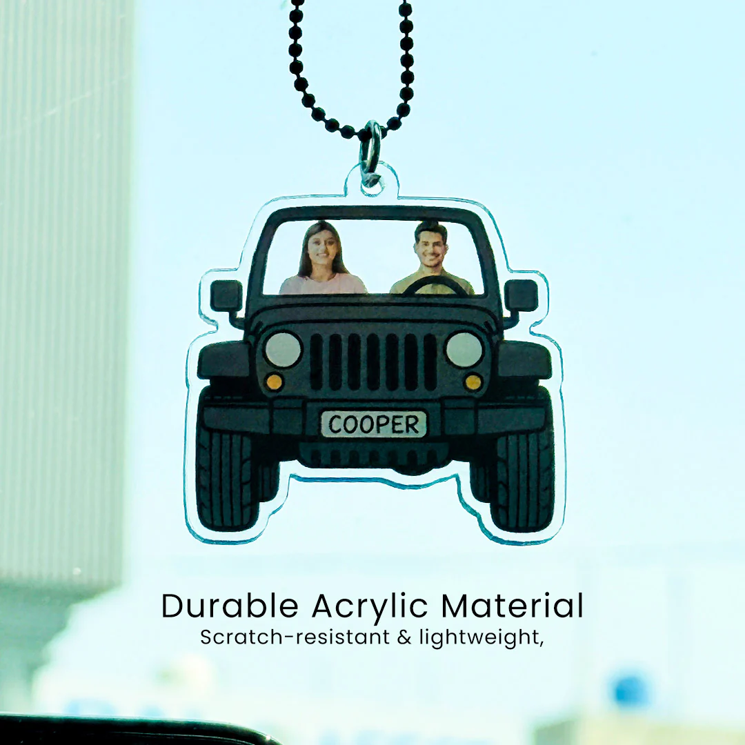Customized Couple in Jeep Car Hanger - Image 3