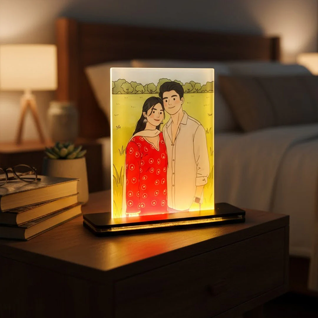 Customized Couple Photo LED Night Light-5x6"