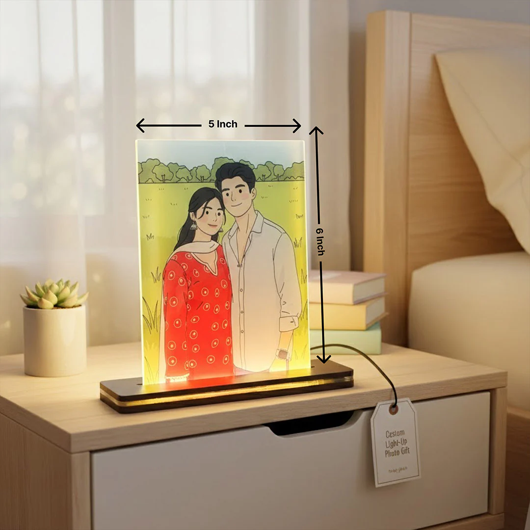 Customized Couple Photo LED Night Light-5x6" - Image 2