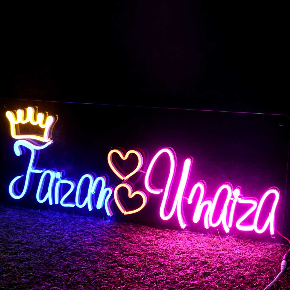 Customized Couples Neon Name Light Frames-12x30" - Image 3