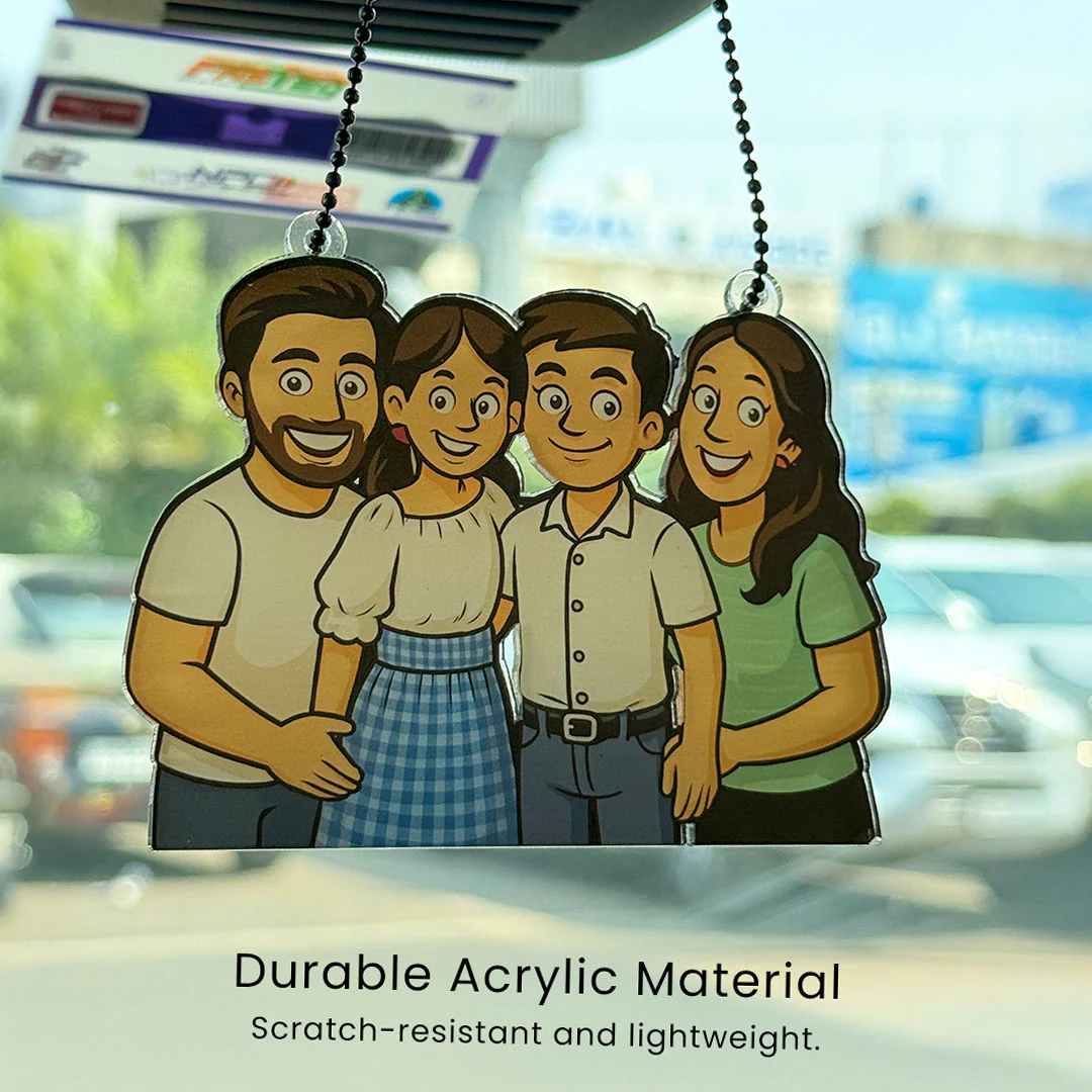 Customized Cartoon Art Family Car Hanging - Image 4