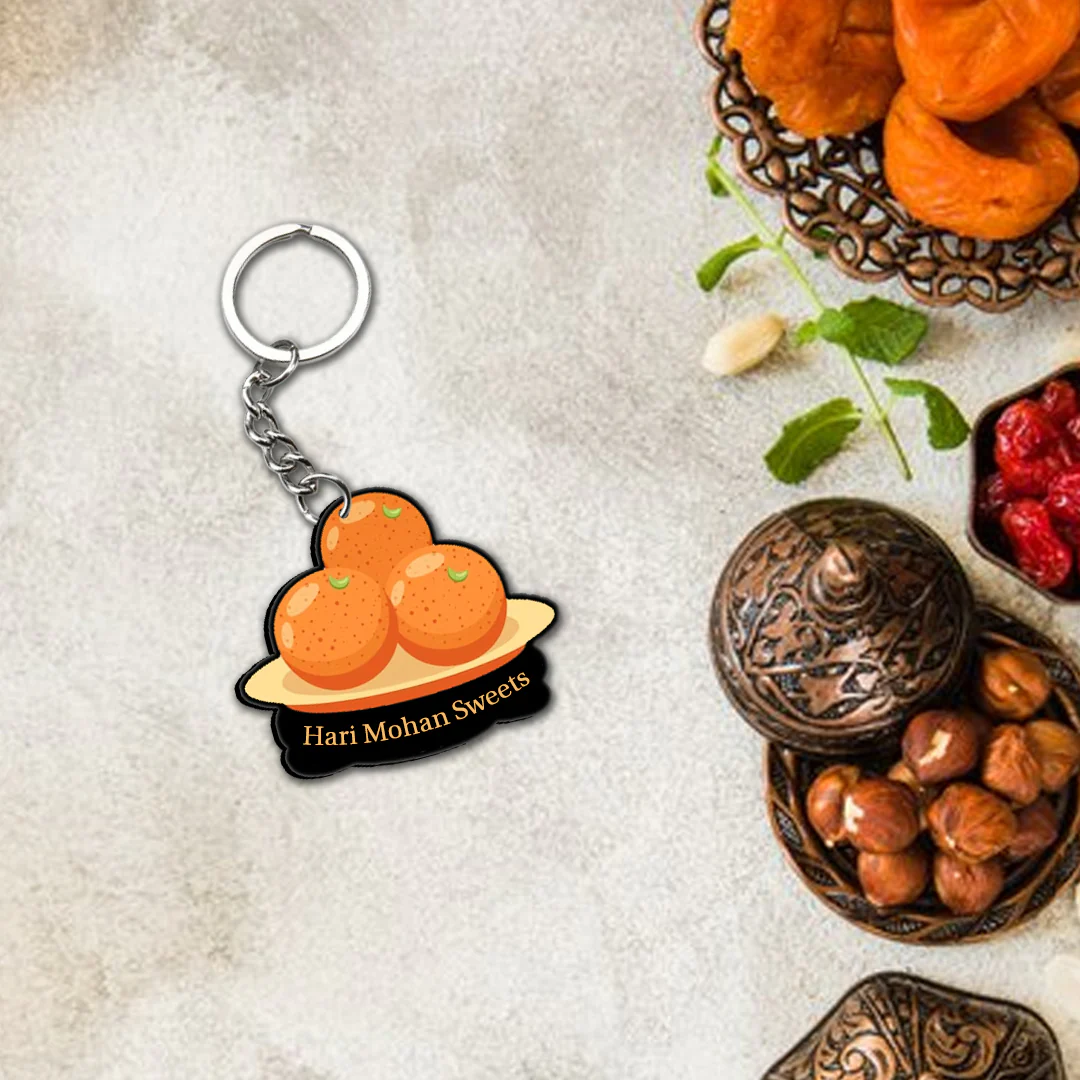 Customized Indian Sweets Keychain Or Keyring With Name - Image 15