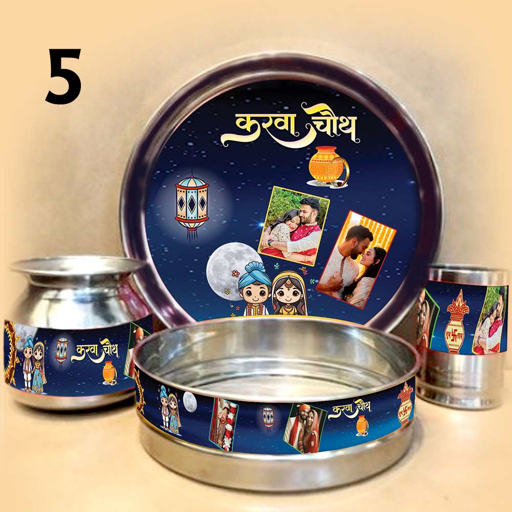 Customized Karwa Chauth Pooja Thali Set - Image 5