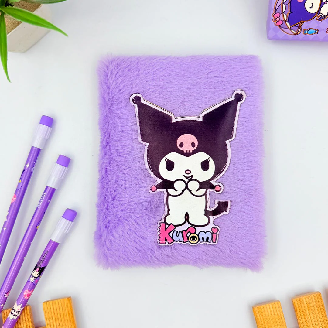 Customized Kids Cute Diary Combo 3 In 1 - Kuromi Purple Theme Set - Image 2