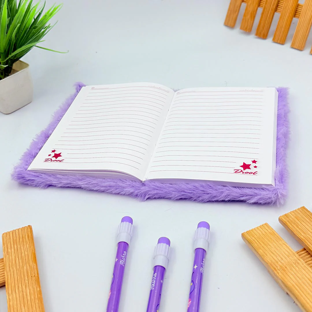 Customized Kids Cute Diary Combo 3 In 1 - Kuromi Purple Theme Set - Image 3