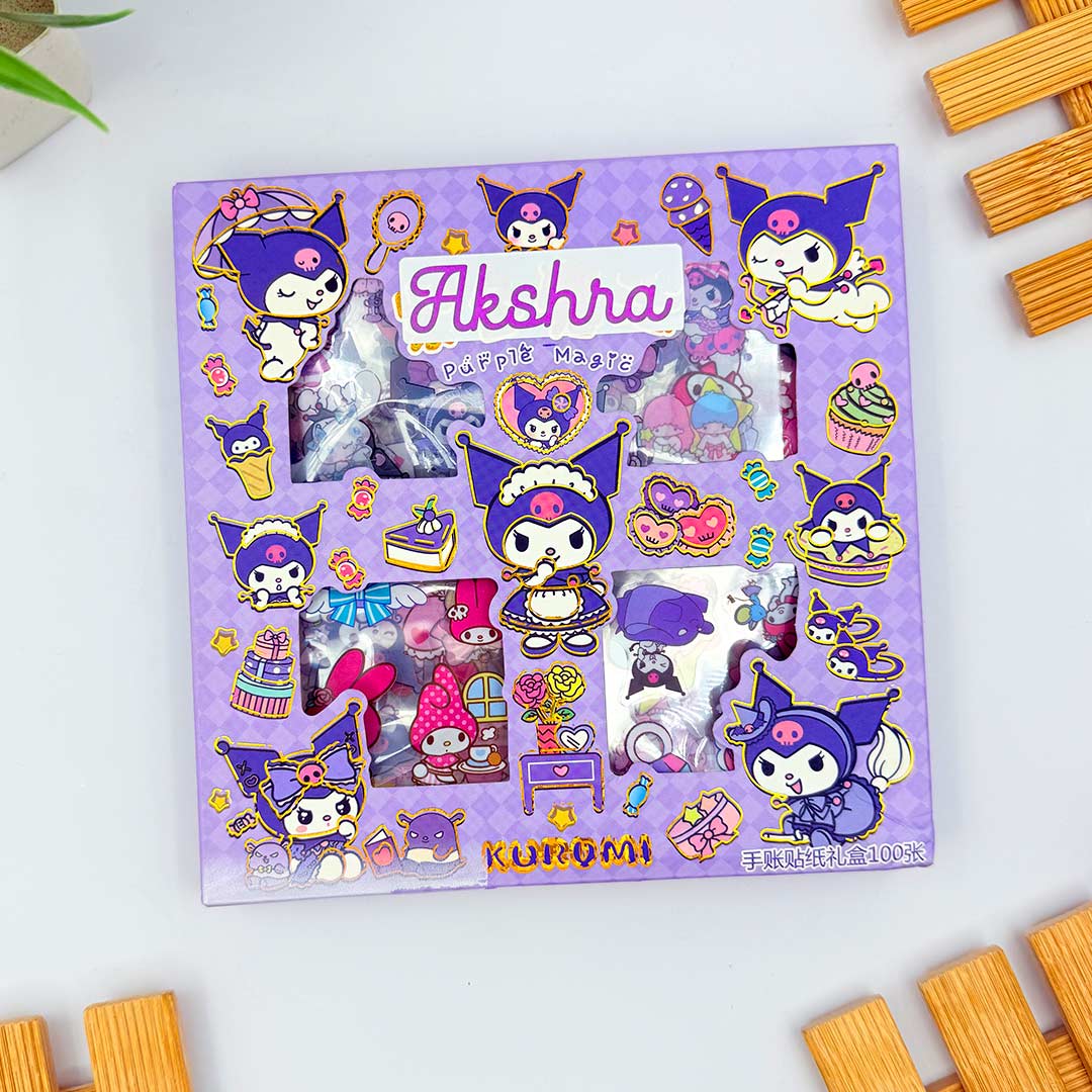Customized Kids Cute Diary Combo 3 In 1 - Kuromi Purple Theme Set - Image 7