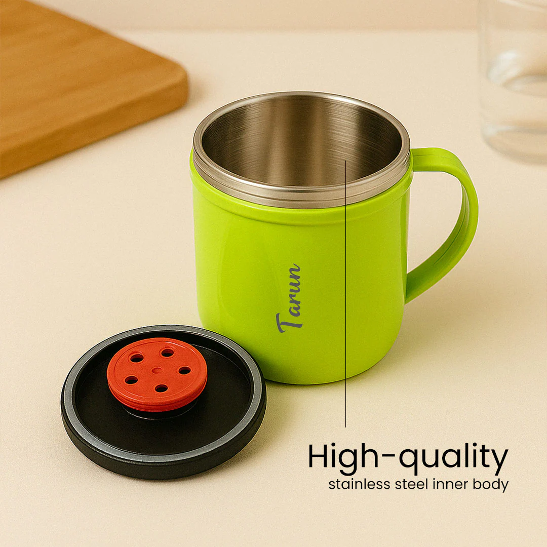 Customized Kids Steel Mug with Lid - Image 4