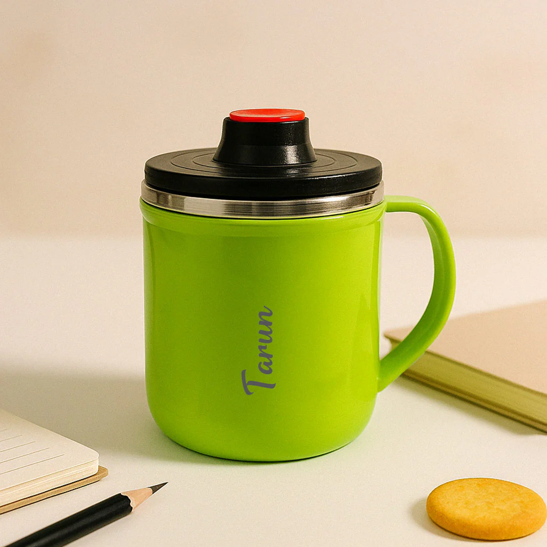 Customized Kids Steel Mug with Lid - Image 7