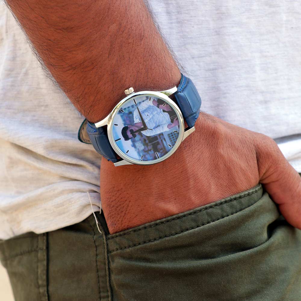 Customized Leather Couple Photo Wrist Watch Combo - Image 2