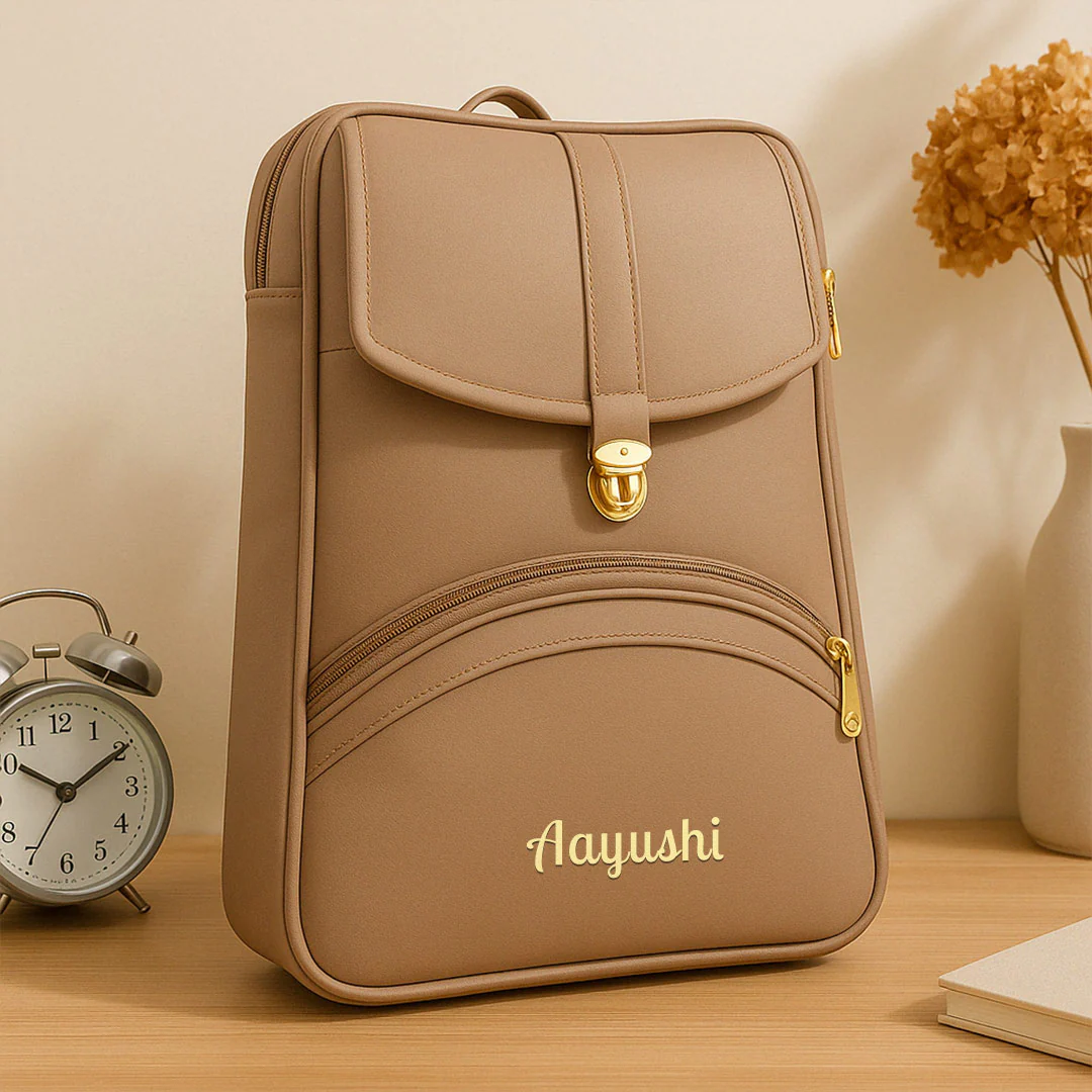 Customized Leather-Look Backpack - Image 6