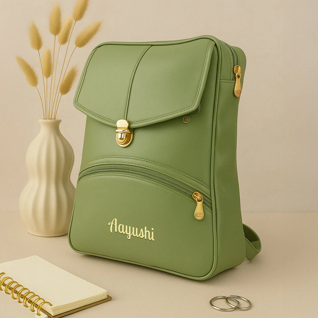 Customized Leather-Look Backpack - Image 8