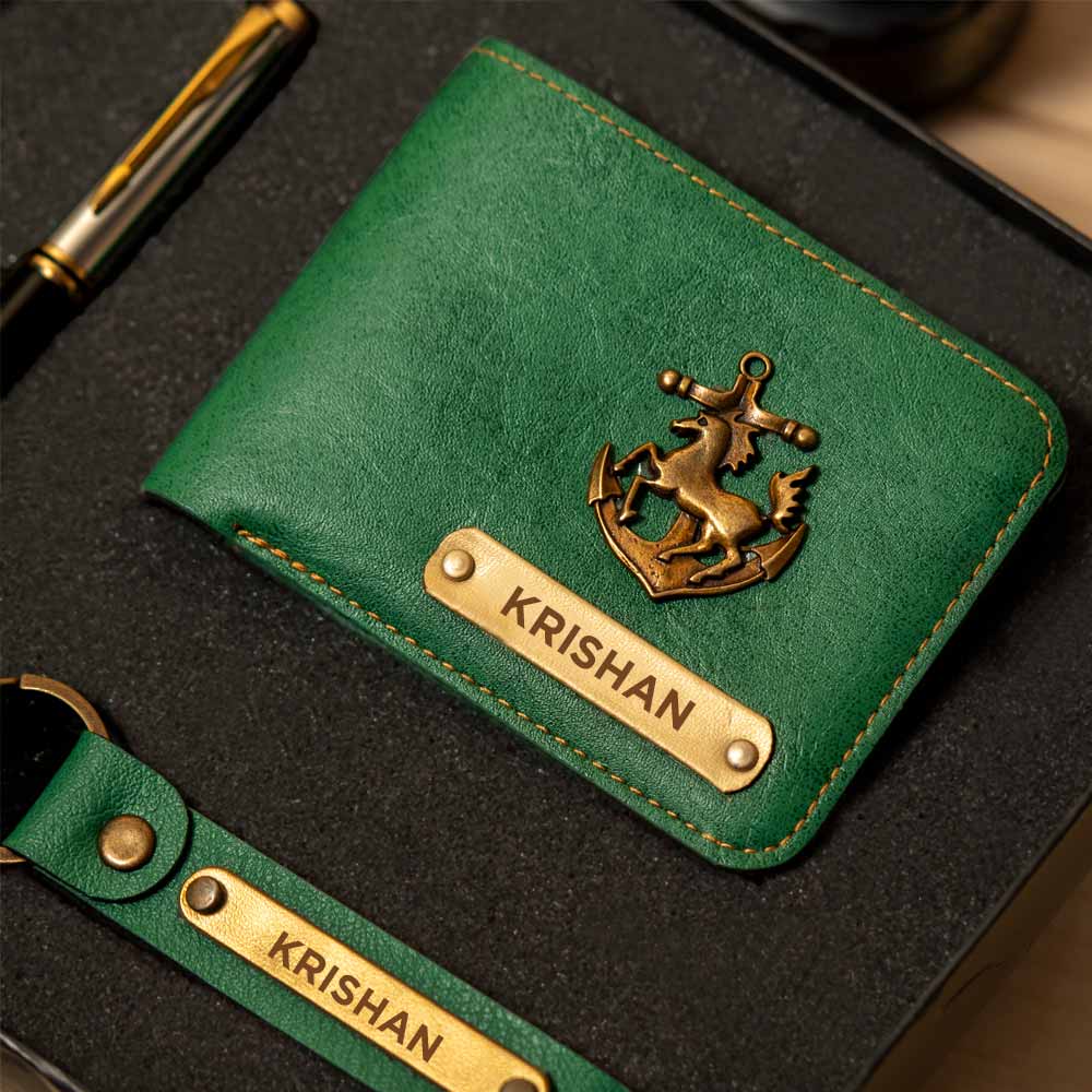 Customized Men's Wallet, Pen & Keychain Combo - Image 14
