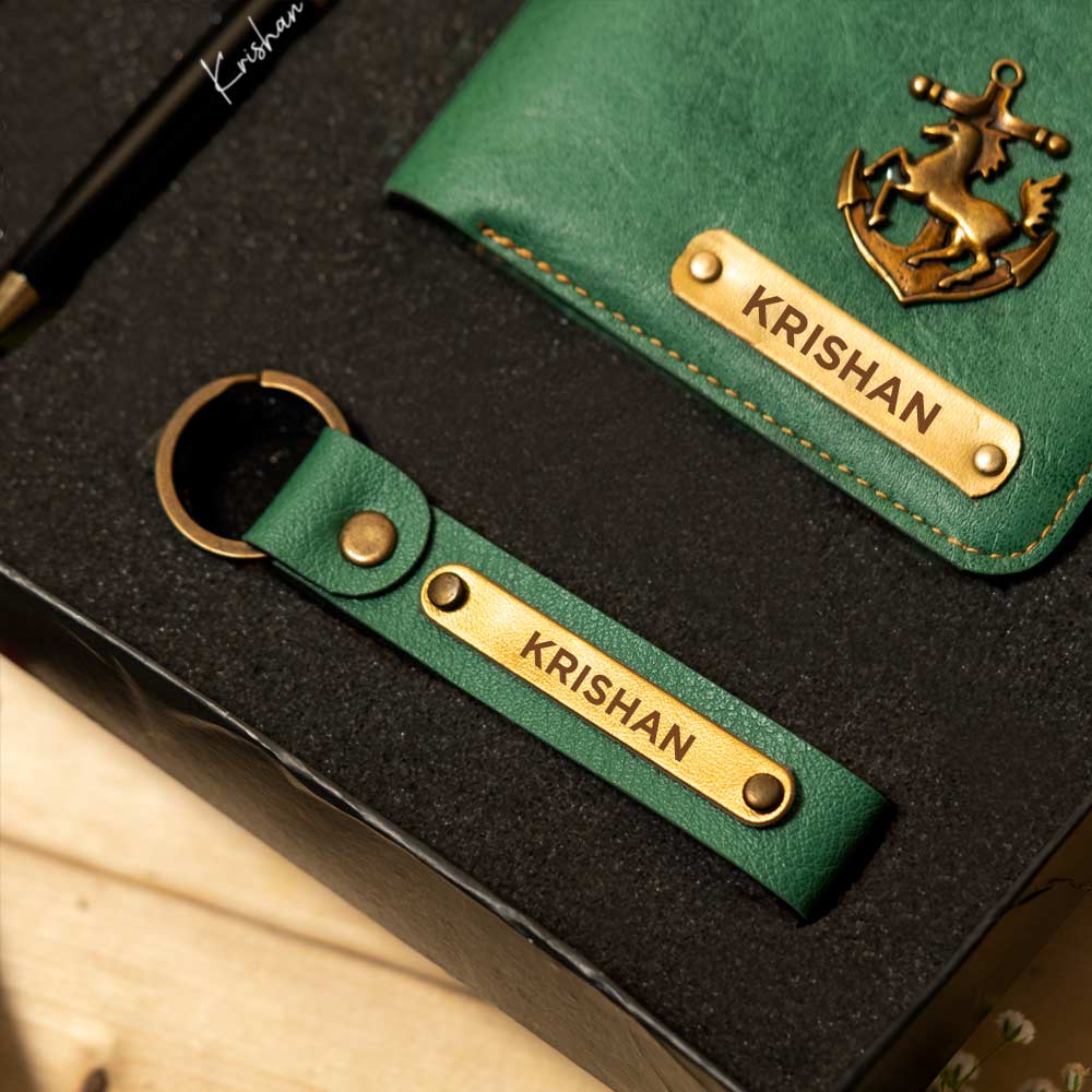 Customized Men's Wallet, Pen & Keychain Combo - Image 15