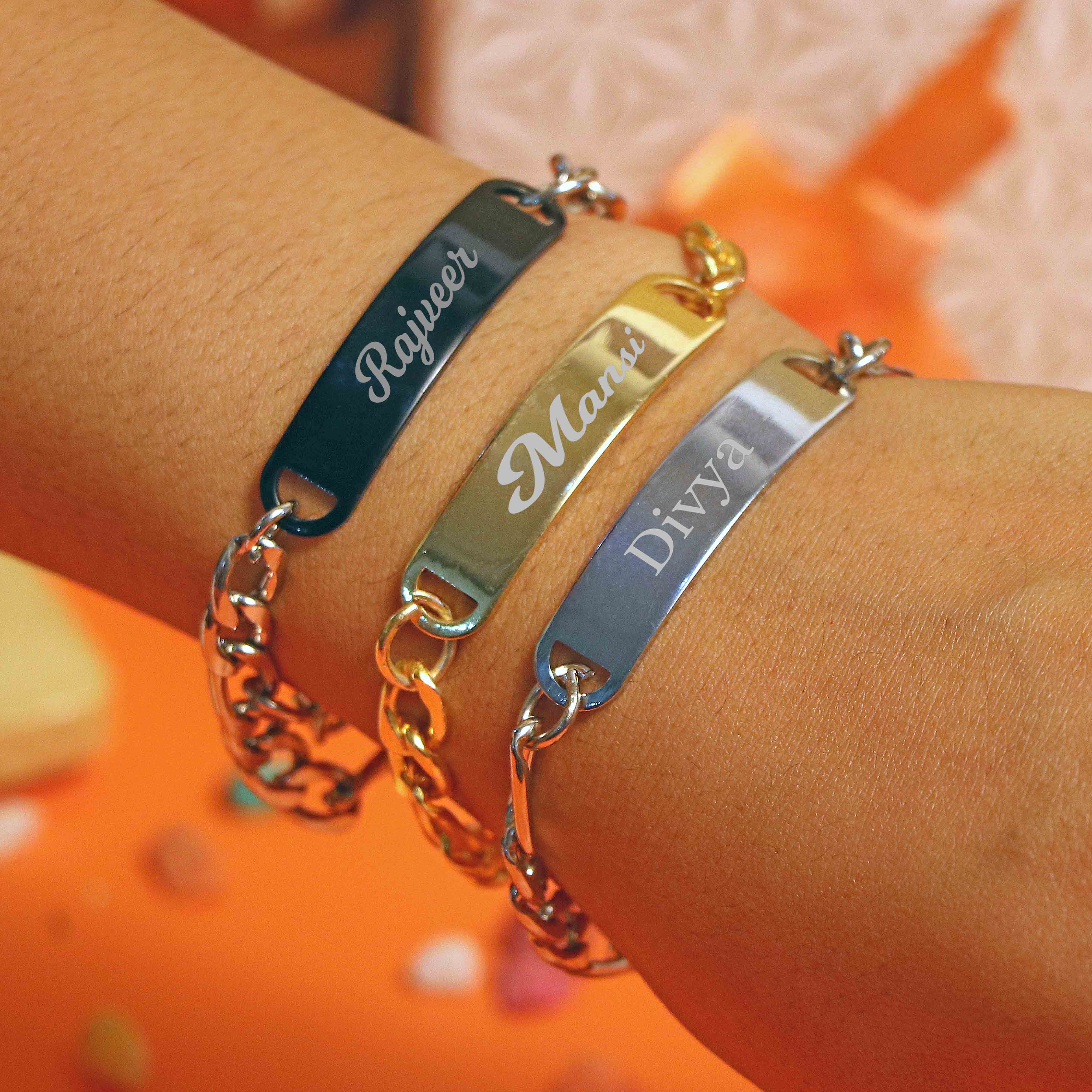 Personalized Name Bracelet-  Golden - Image 2