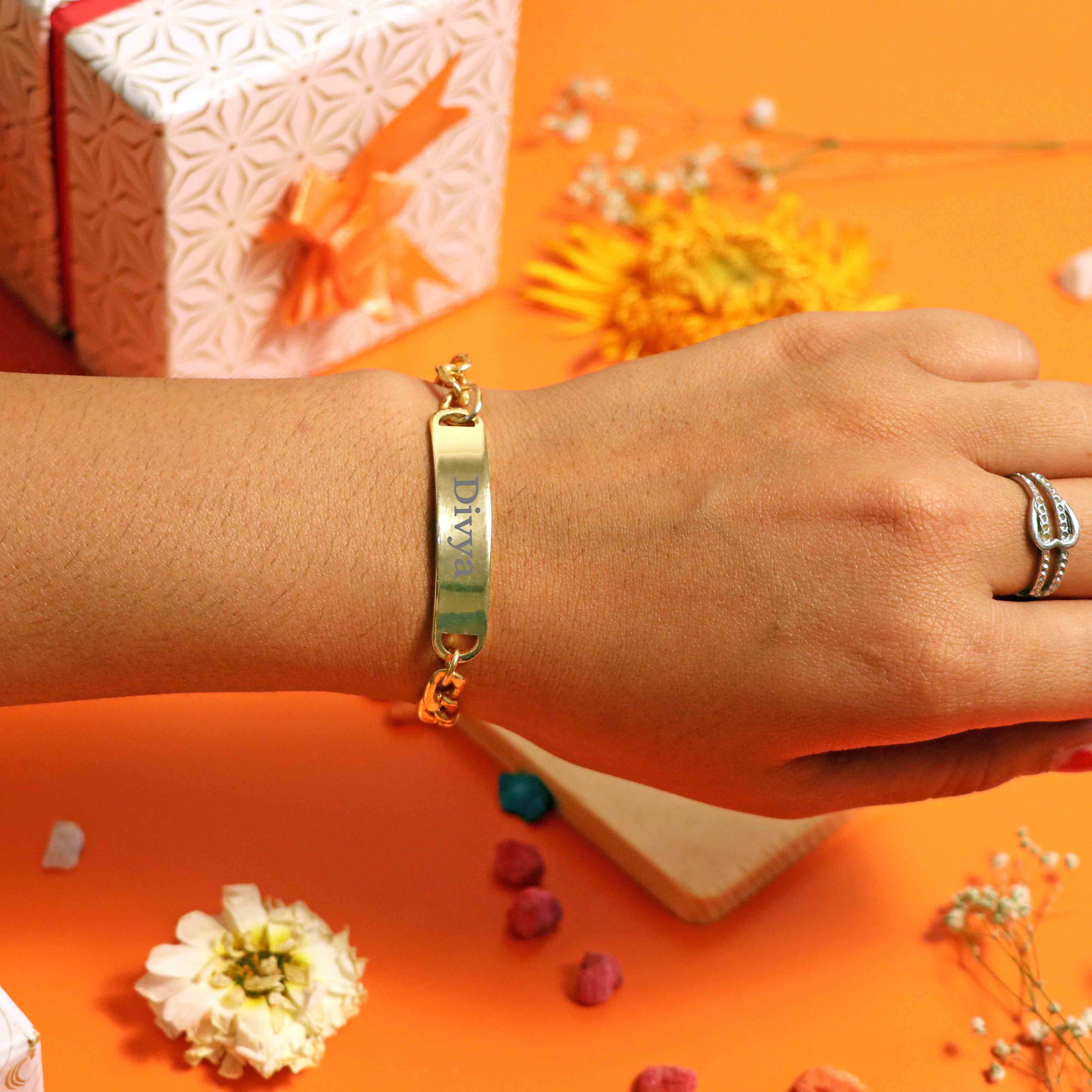 Personalized Name Bracelet-  Golden - Image 4