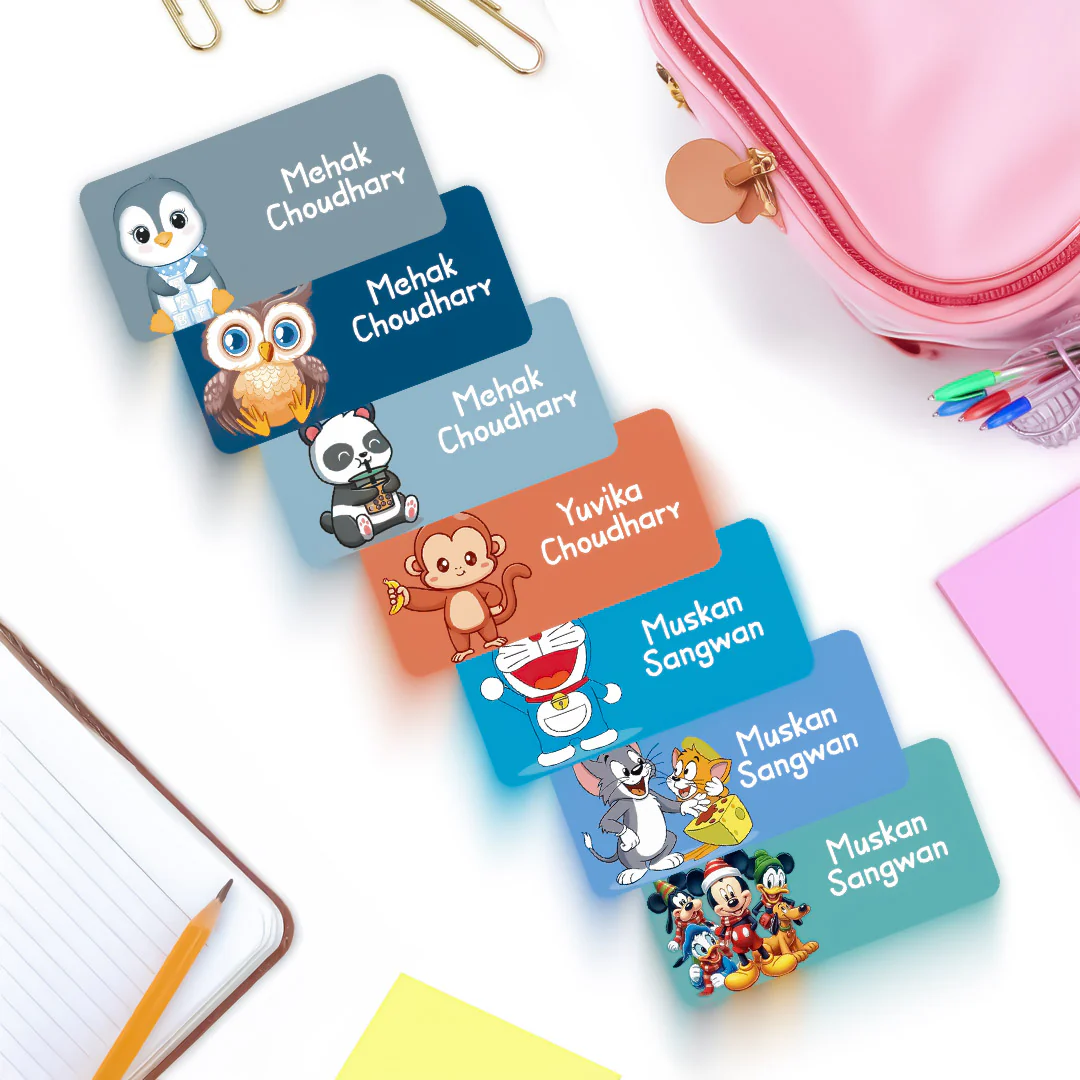 Customized Name Labels with Cartoons-12X18" | 85 Labels in One Sheet - Image 4