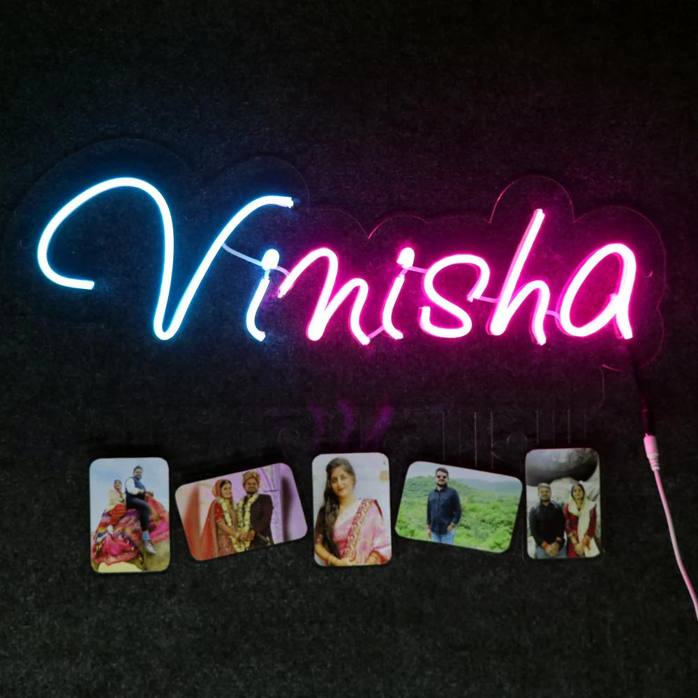 Customized Neon Name Light Frames With Pictures-15x18" - Image 2
