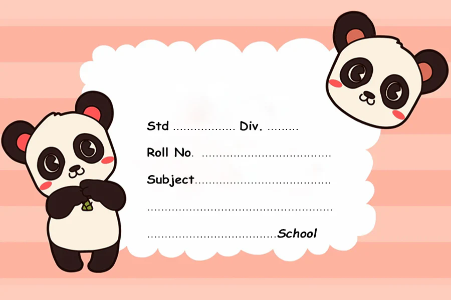 Customized  Panda Name Slip | 12x18" Sheet with 36 Labels - Image 2