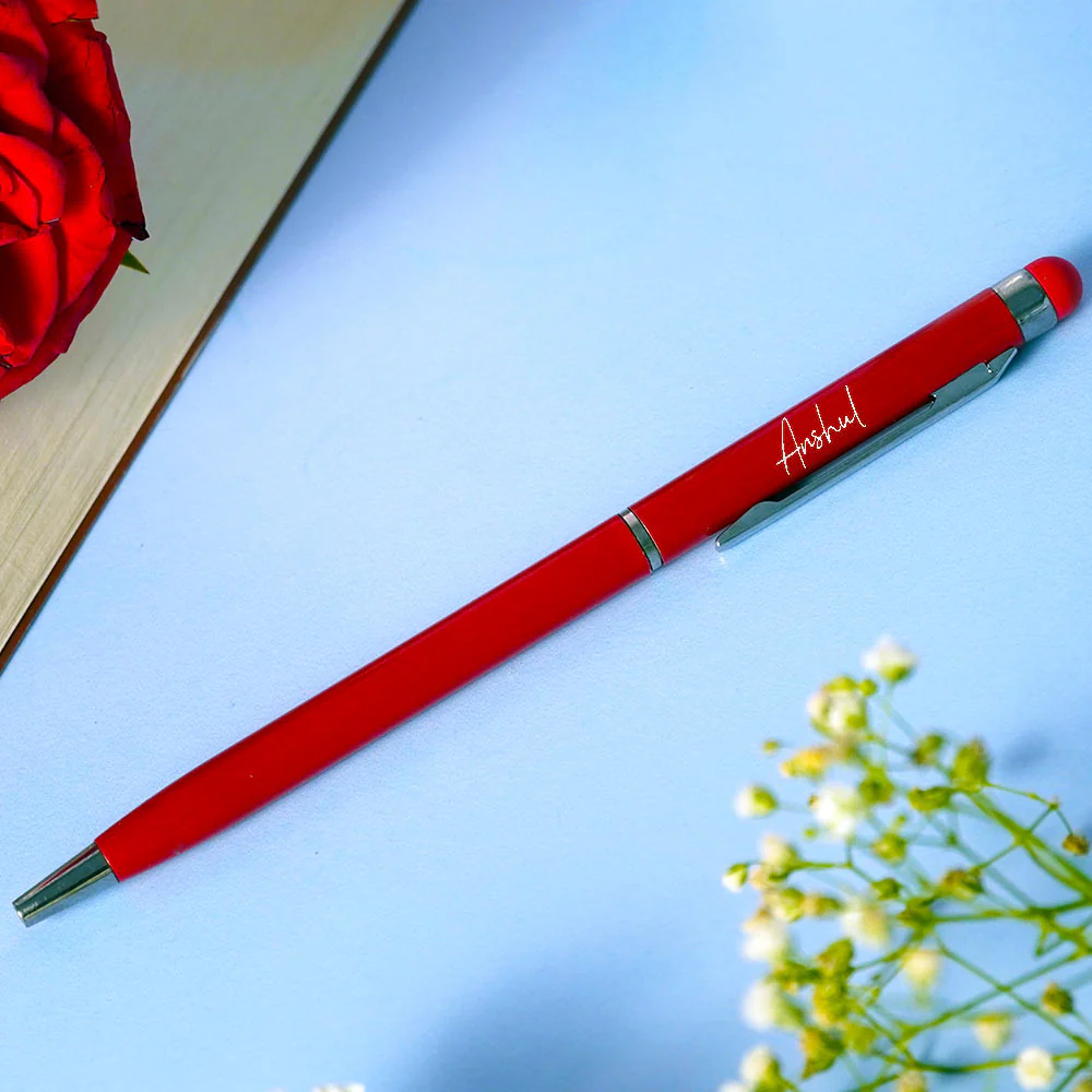 Customized Metallic Finish Ball Pen - Red - Image 2