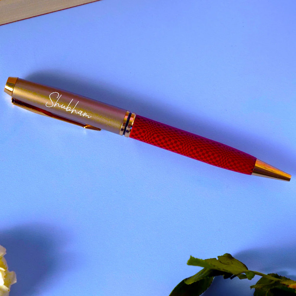 Roller Metallic Finish Ball Pen - Red - Image 2