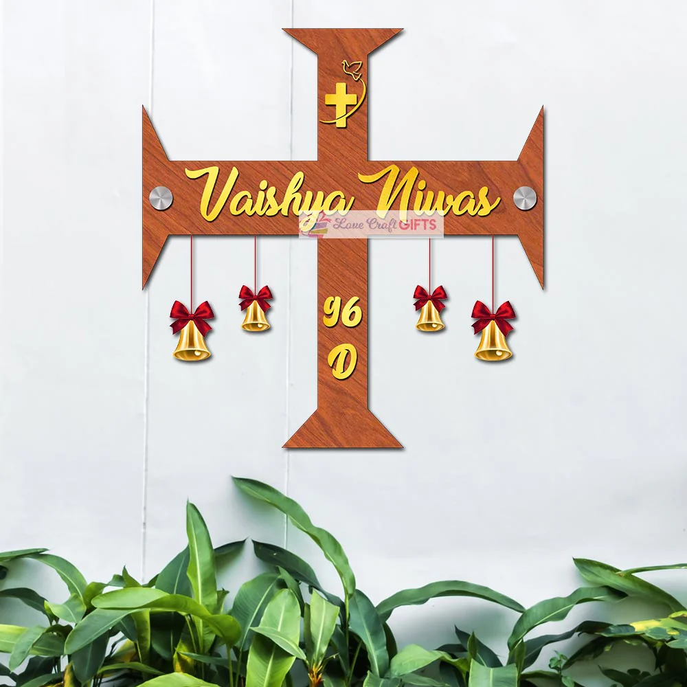 Customized Religion Wooden Home Name Plates-10x18"