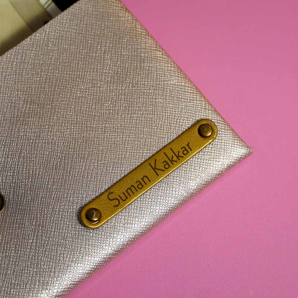Personalized Ladies Clutch With Charm - Silver - Image 3