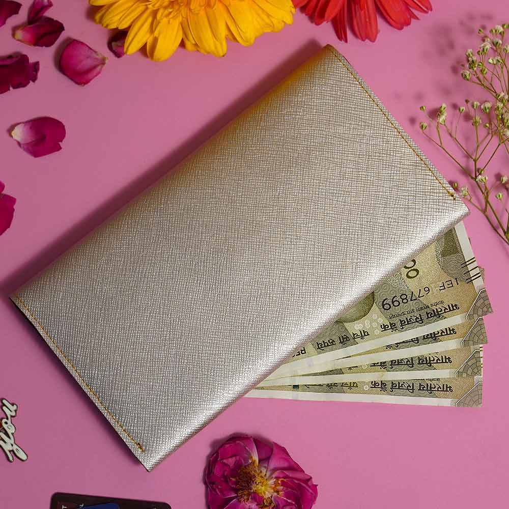 Personalized Ladies Clutch With Charm - Silver - Image 4
