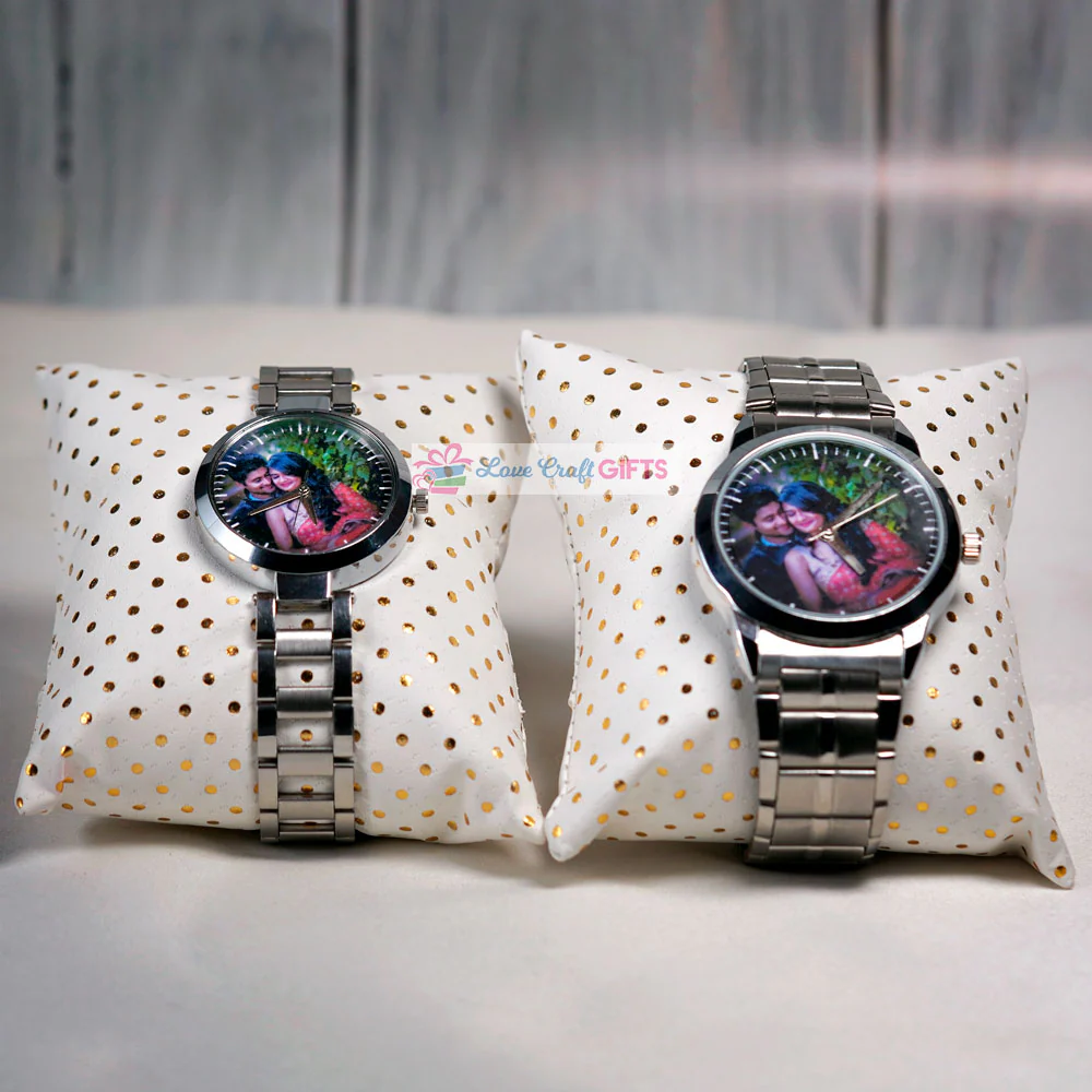 Customized Silver Colour Wrist Watch Combo - Image 4