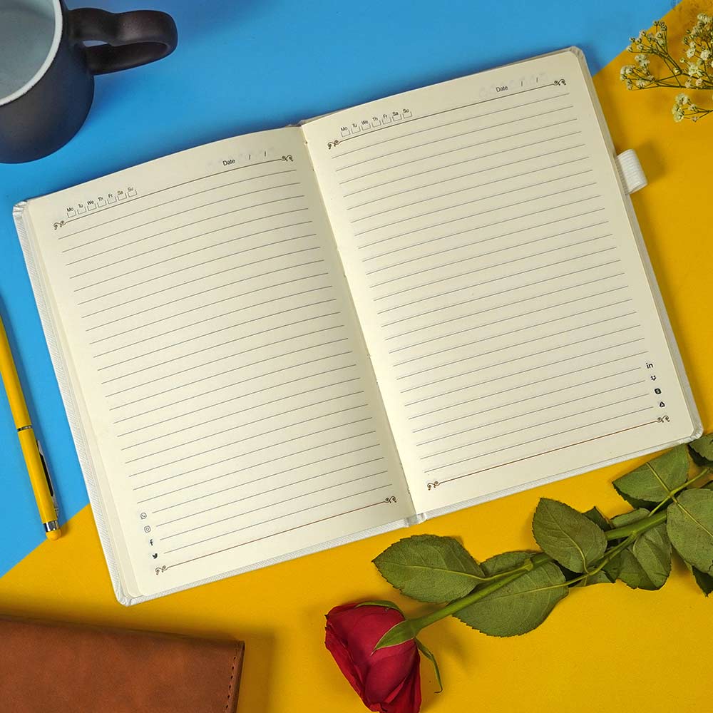 Customized White Diary With Rubber Band - Image 2
