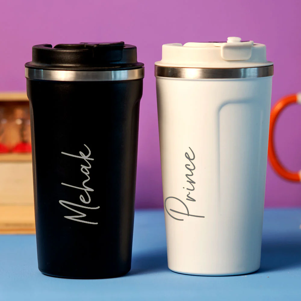 White Stainless Steel Coffee Mug Or Water Bottle - Image 3