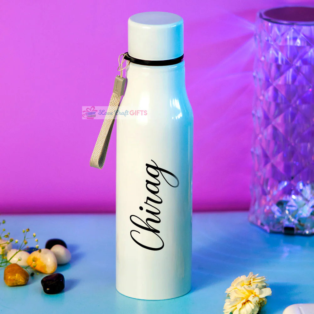 Customized White Stainless Water Bottle