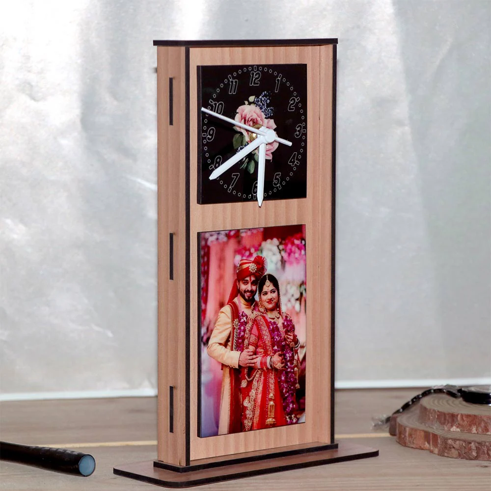 Customized Wooden Photo Table Top Clock - Image 4
