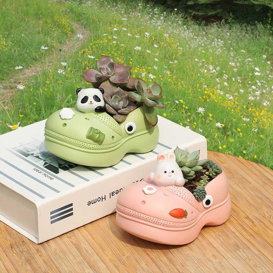 Cute Ceramic Shoe Planter with Animal Design - Image 3