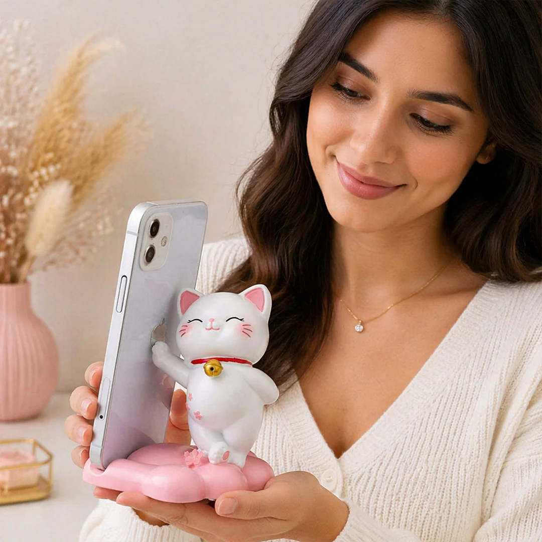 Cute Lucky Cat Mobile Stand Holder - Image 4