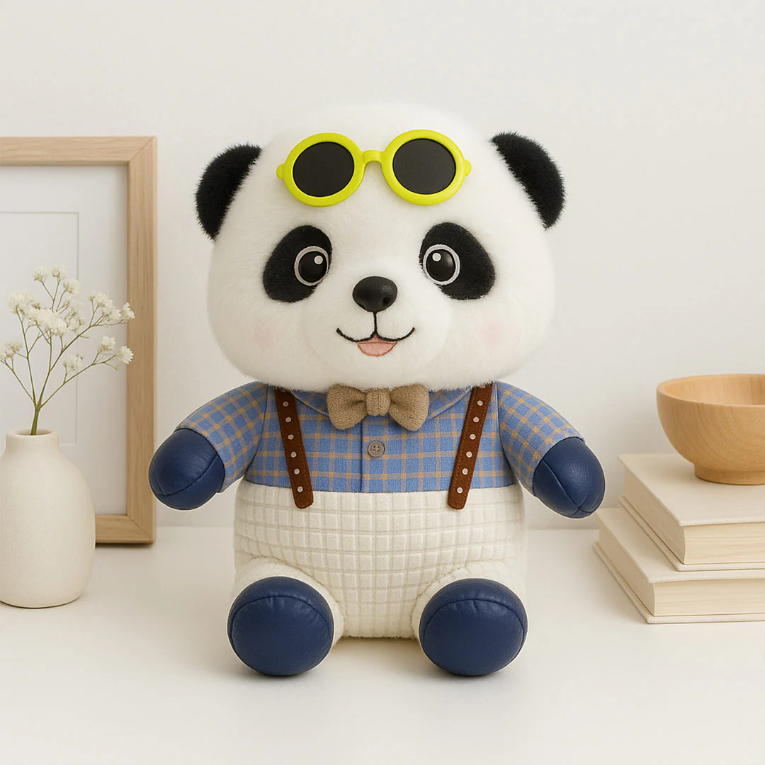 Cute Panda Plush Toy with Goggles - Image 2