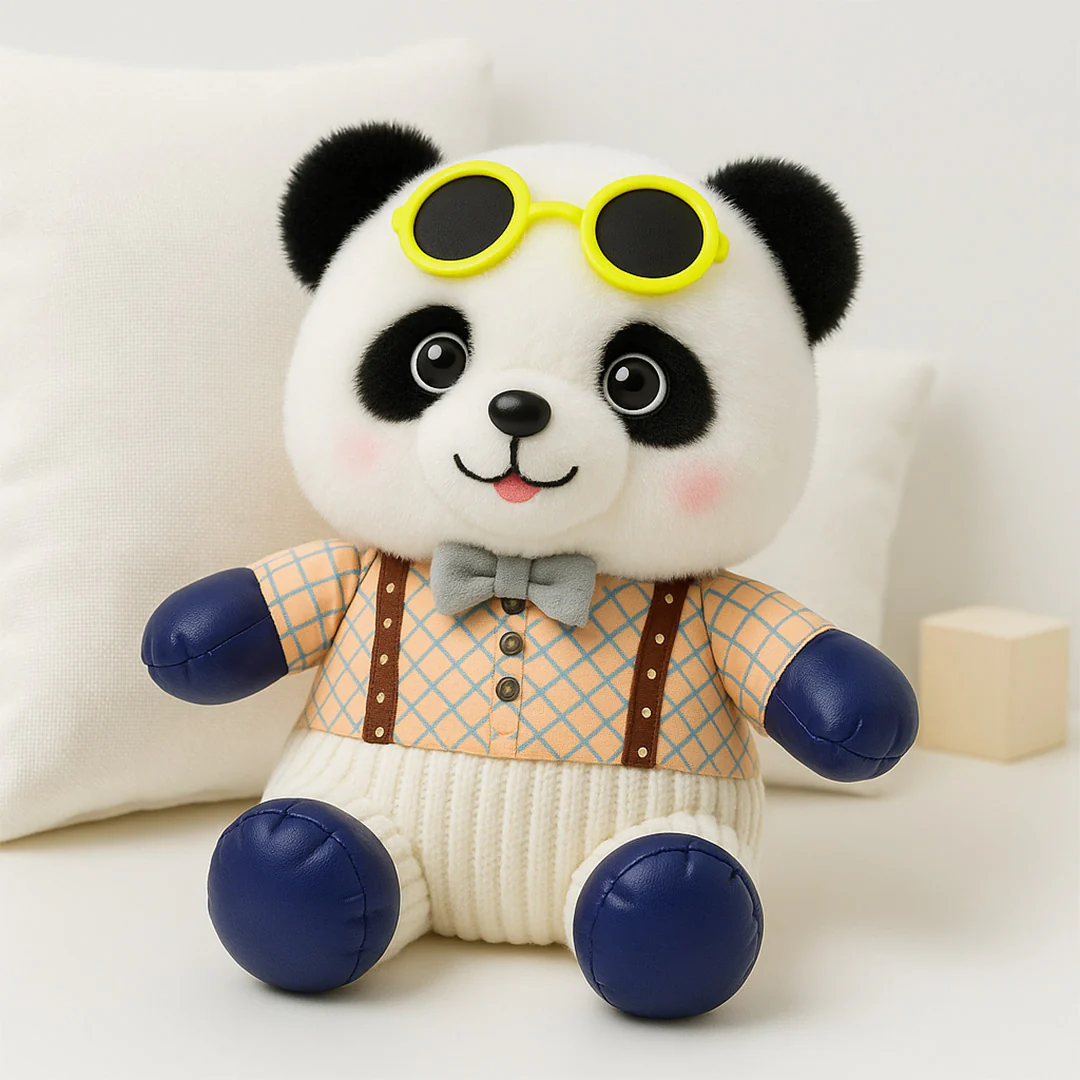 Cute Panda Plush Toy with Goggles - Image 5