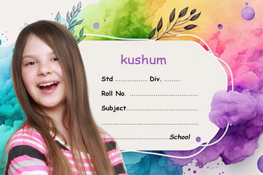Cute School Girl Name Slip | 12x18" Sheet with 36 Labels