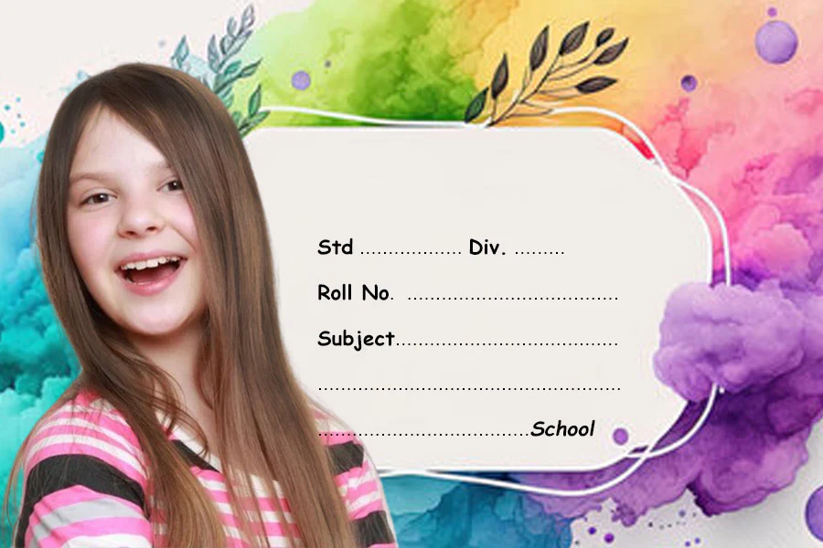 Cute School Girl Name Slip | 12x18" Sheet with 36 Labels - Image 2